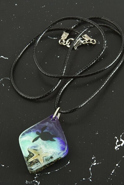 ZERO LAND 1615558749 قلادة السلحفاة (225855) من الإيبوكسي - بنفسجي