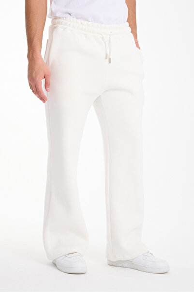 3 ROPE 3 Thread Thick Winter Fleece-Lined Fabric Adjustable Cuffed Leg Baggy Men's Sweatpants