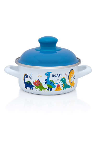 Metalac Κατσαρόλα 1l με καπάκι Dino εμαγιέ/14cm/1l