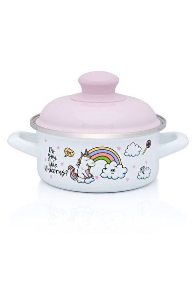 Metalac Κατσαρόλα 1l με καπάκι Μονόκερος εμαγιέ/14cm/1l