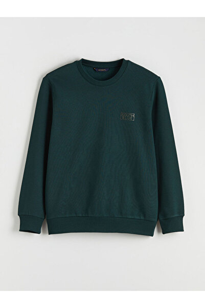 LC Waikiki Rmz Gi̇yi̇m Farkiyla Zero Roba Collar Printed Men's Thick Sweatshirt