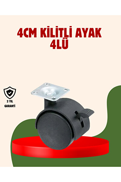 Fırsatkolik 4 cm Lockable Swivel Foot 4 Pieces Coffee Table and Furniture Leg