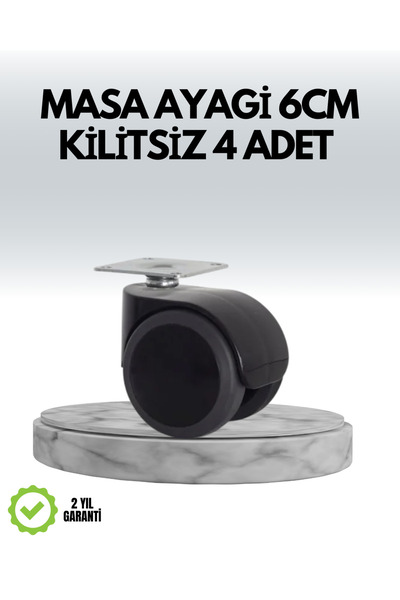 Fırsatkolik Carpet and Concrete Compatible Lockless Furniture Wheels, Set of 4