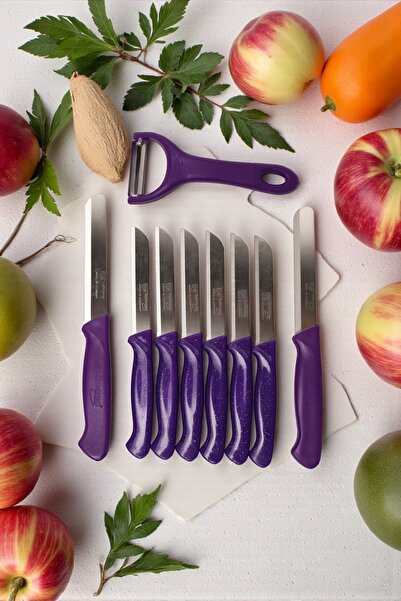 Solingen ÇOK AMAÇLI MUTFAK SETİ (6 MEYVE 2 MİCRO DOĞRAMA BIÇAĞI + 1 SOYACAK) MOR