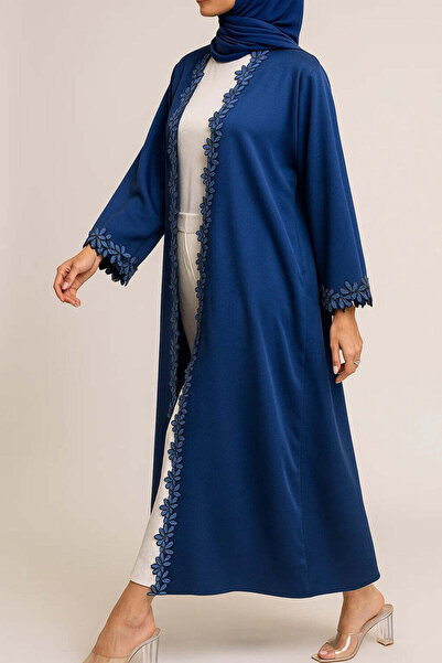 MayaCloset Premium Long Nidah Cap Ferace Abaya with Elegant Lace Trim