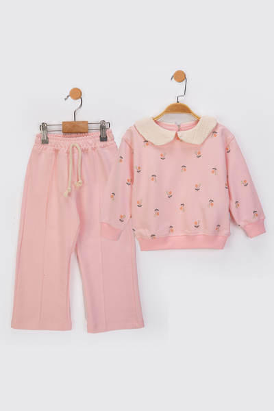 baby flamindo بدلة رياضية موسمية للفتيات من القطن المصنوع من الموسلين بياقة م...