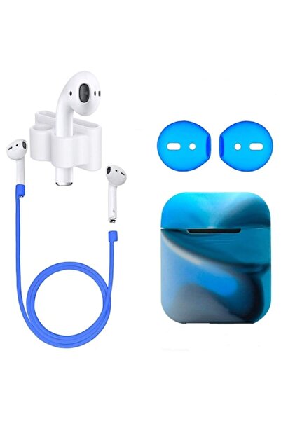 Bibilel Set de 4 piese pentru AirPods, bleumarin