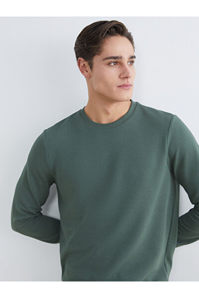 LC Waikiki Hanorac verde pentru bărbați cu gât crew