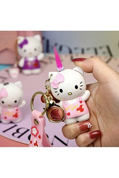 HEPBİMODA Hello Kitty Minik Rüzgar Geçirmez Plastik Gövdeli Anahtarlıklı Pemb...
