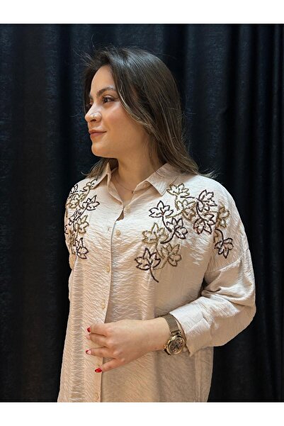 Elit Butik stone embroidered shirt