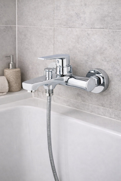 İtimat LAMDA BANYO BATARYASI MUSLUĞU ÇEŞME KROM LÜX KALİTE