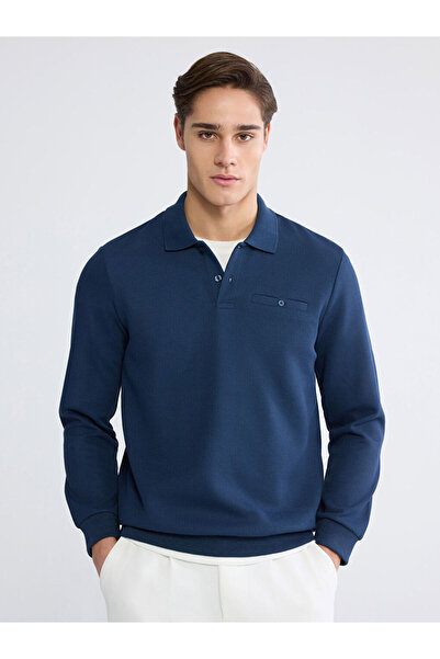 LC Waikiki LCWAIKIKI ClassicLacivert Polo Guler pentru bărbați Swea tricou