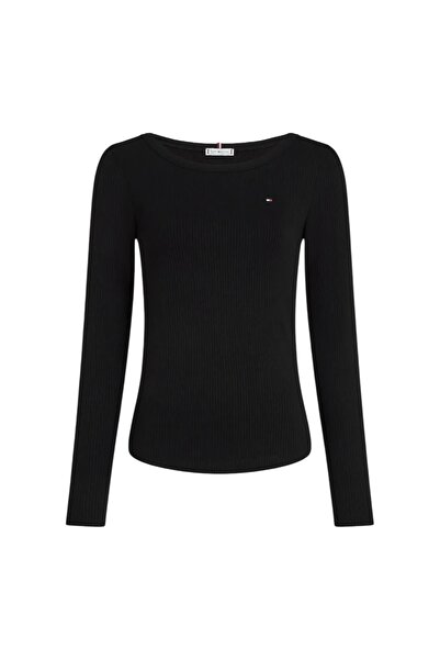 Tommy Hilfiger Kadın Slim Fit Bisiklet Yaka Uzun Kollu Body WW0WW38869