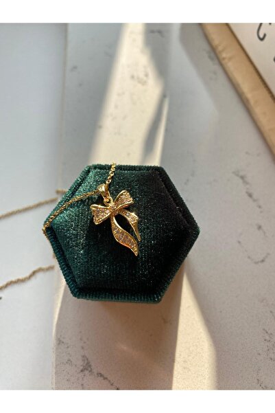 shop kurdele detaylı paslanmaz çelik kolye -fiyonk kolye