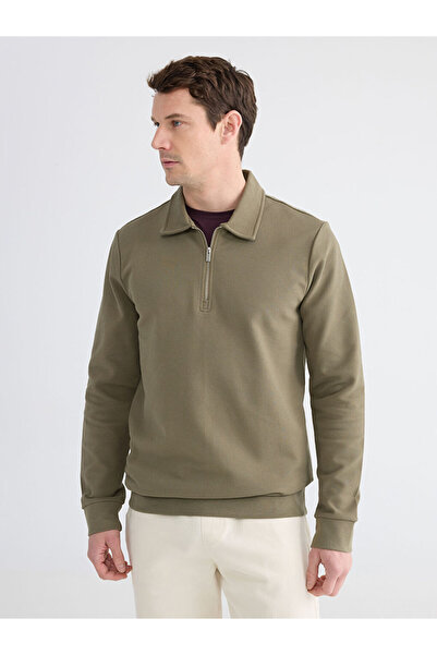 LC Waikiki سويت شيرت بولو أخضر للرجال