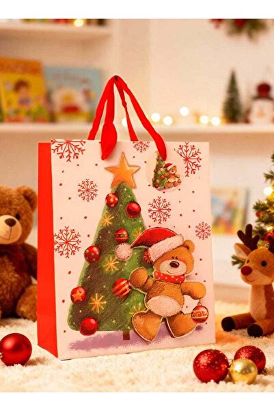 Generic Trentor Festive Christmas Paper Gift Bag with Teddy Bear Printed and ...