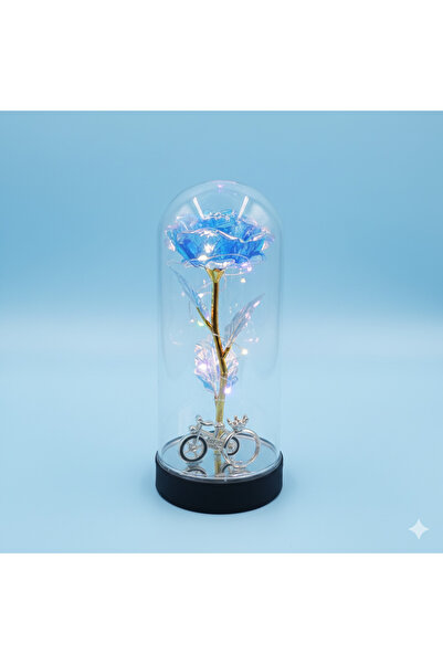 Sağlam Solmayan gül figürlü ledli dekoratif masa lambası / gece lambası