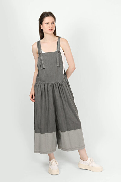 DES CONCEPT Kadın Pamuklu Kumaş Geniş Paça Salopet