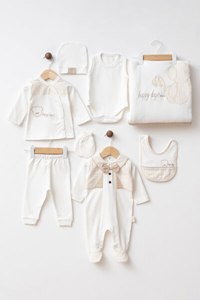 TOFFERS Happy Days Baby Boy 8-Piece Luxury Boys Hospital Release Bodysuit Set