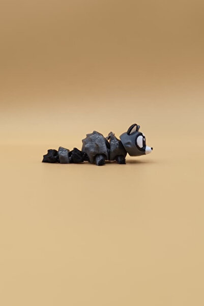 Rodopiva سلسلة مفاتيح راكون - حلية متحركة لتزيين الحقائب