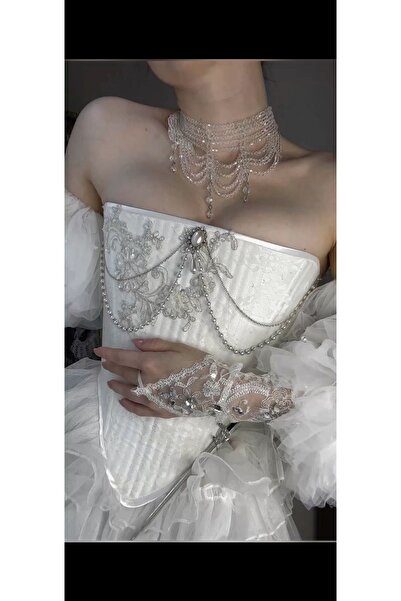 SHİNELİZE Mary kristal kolye, katmanlı özel tasarım gotik şeffaf kolye