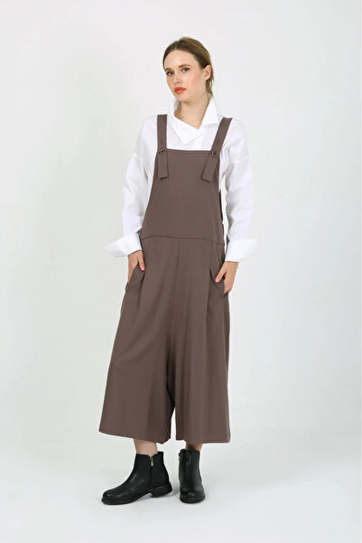 DES CONCEPT Kadın Bol Paça Cepli Salopet Tulum