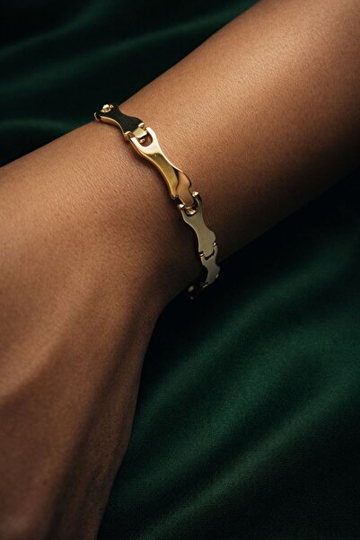 Zenska Jewelry Gold Renk Geçmeli Modern Bileklik