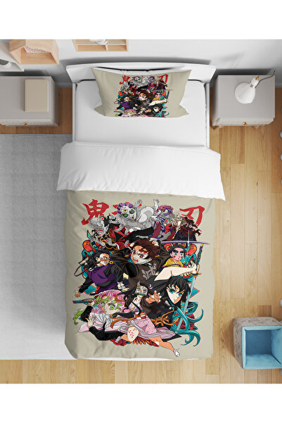 Home طقم سرير جديد ثلاثي الأبعاد بنمط أنيمي Demon Slayer مطبوع طقم سرير فردي ...