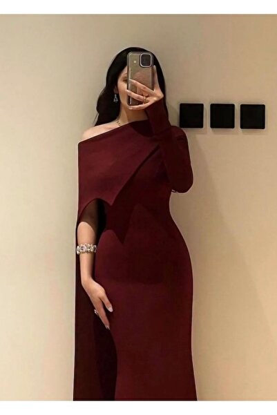 Almorjan Soft burgundy evening dress