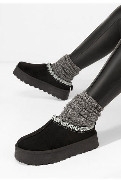 B T Shoes Παντόφλες με πλατφόρμα Esmie V5 μαύρα