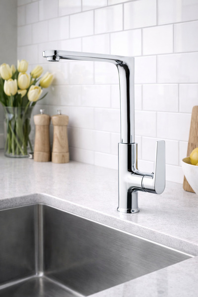 İtimat LAMDA EVİYE BATARYASI MUTFAK KROM KARE LÜX YÜKSEK