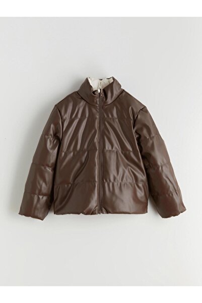 LC Waikiki Özmarka Palton reversibil pentru fete, cu aspect de piele, din nou...