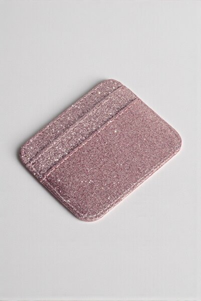 dericom Kadın Simli Pembe Kartlık – İnce Tasarım, 4 Kart Bölmeli