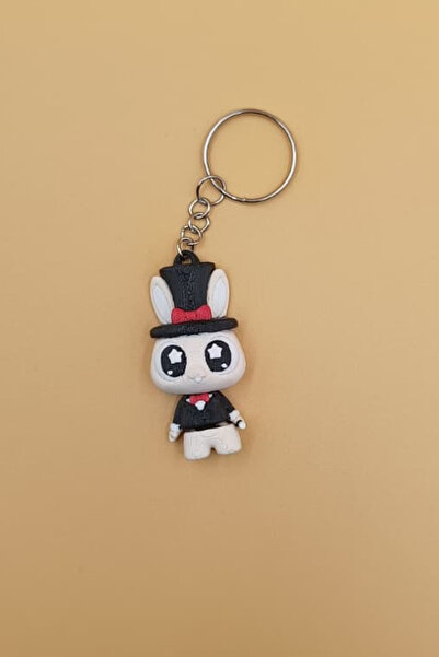 Rodopiva سلسلة مفاتيح على شكل أرنب ساحر - حلية متحركة لتزيين الحقائب