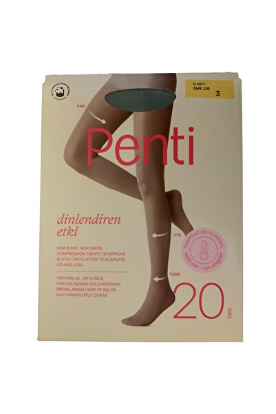 Penti 20 Den Relaxing Effective Women's Pantyhose Smoke Naphthene Comfort Preferred by Stewardesses Size 3