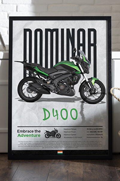 Duvarda Αφίσα Bajaj Dominar 400 με μαύρο ξύλινο πλαίσιο, διακοσμητικός πίνακα...