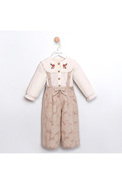 ministok Matilda Embroidered Collar Girls' Shirt Jumpsuit Set