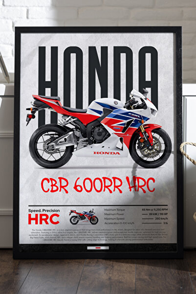 Duvarda Poster cu ramă din lemn negru Honda CBR 600RR HRC, pictură decorativă...