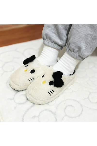 Hello Kitty Peluş Panduf Ev Terliği Tüylü Yumuşak Tabanlı Çocuk