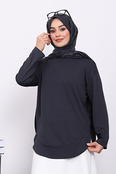 İmajButik Anthracite Crew Neck Modal Sweat