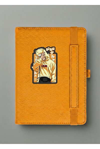 BSE A5 Orange Leather Notebook - Naruto (Yellow Hoodie) - Anime Diary in a Fiery and Trendy Streetwear Style