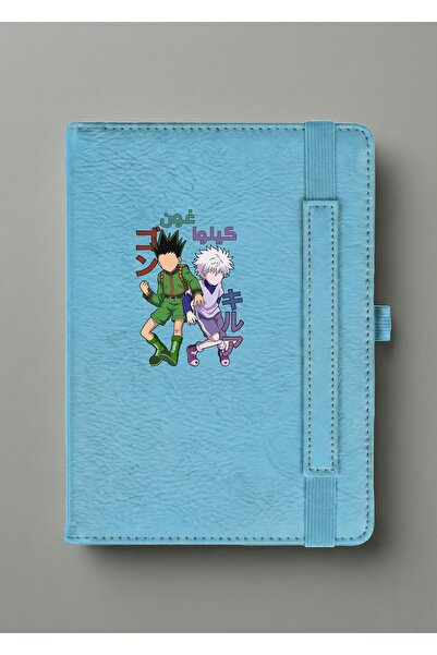 BSE Luxury A5 Leather Notebook - Hunter x Hunter (Gon and Killua) Anime Collection and Arabic Quotes - Unique Lined Diary for Gifts