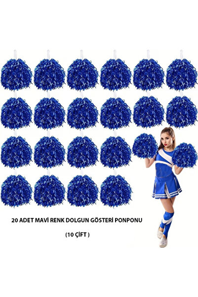 Store 10 пар (20 штук) синього кольору 23 квітня 19 травня 29 жовтня Шкільні помпони для виступів