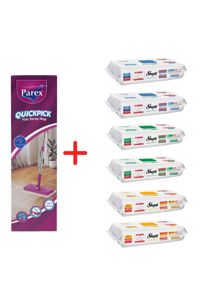 Parex QuickPick Mop Promo Package + 6x Sleepy Easy Clean Mix Wet Wipes