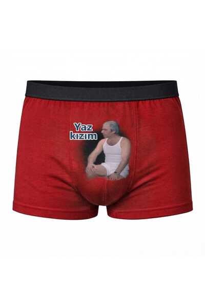 Onudabunuda Baskılı Erkek Boxer Yaz Kızım Kırmızı