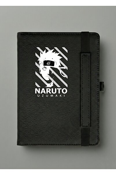 BSE A5 Black Leather Notebook - Naruto Uzumaki (Ninja Design) - Deluxe Anime School Diary