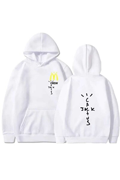 YRN COLLECTION سويت شيرت للجنسين للنساء والرجال كرو كاكتوس مطبوع بغطاء رأس قص...