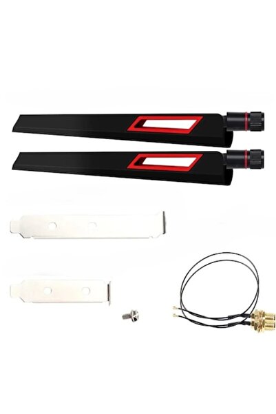 UnderShop Set 2 Antene 10 dBI cu Cabluri IPEX U.FL 30 Cm, Suport PCi Carcasa compatibile Placi Wi-Fi AX210/ax2