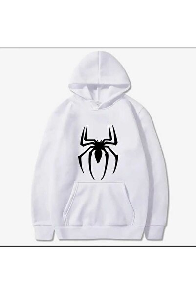 YRN COLLECTION سويت شيرت بقلنسوة مطبوع عليه عنكبوت كبير الحجم للنساء والرجال ...