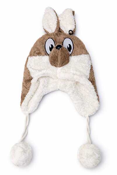 NURDAY Плюшена зимна шапка с форма на заек, с уши и помпон, мека и топла